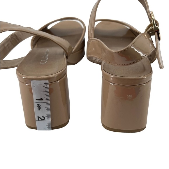 CLaundry Tan Patent Block Heel Platform Sandals Size 8 Women’s - Picture 6 of 7